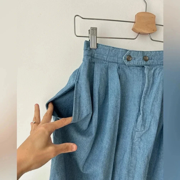 90’s Lands’end high waist cotton mid length  a rise skirt - Picture 3 of 9